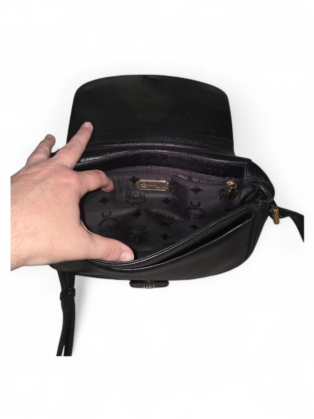 MCM Black Leather Crossbody Saddle Bag - Picture 5 of 9